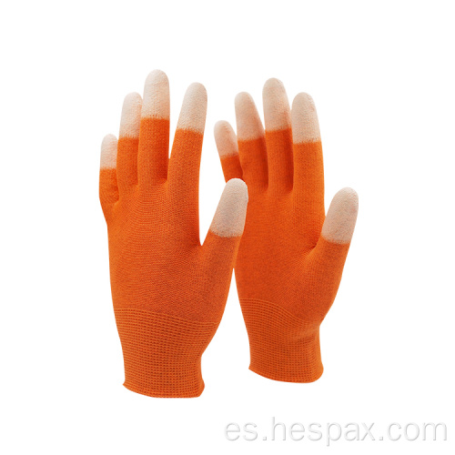 Guantes de mano de obra baratos con recubrimiento con PU respirable hespax